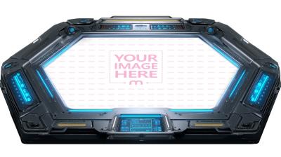 Alien Spacecraft Control Panel Mockup for Futuristic Interface