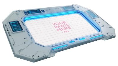 Alien Spacecraft Control Panel Mockup for Game Asset Previews