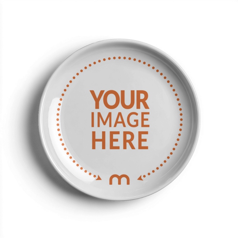 Top View of Ceramic Plate Mockup for Kitchenware Branding preview image