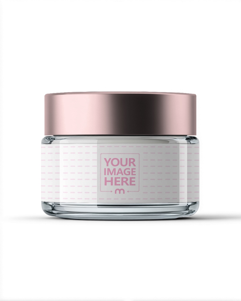 Cosmetic Cream Jar Label Mockup in Isolated Background preview image