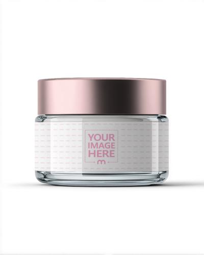 Cosmetic Cream Jar Label Mockup in Isolated Background