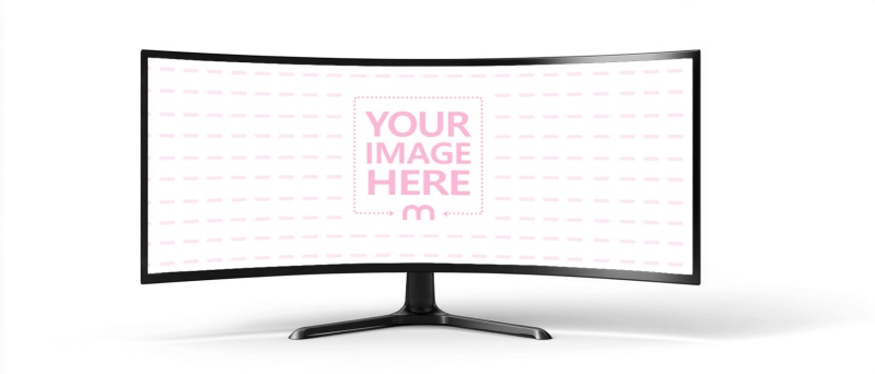 Curved Ultrawide Monitor Mockup for Gaming Displays preview image