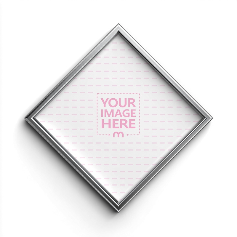 Diamond-Shaped Display Screen Mockup for Futuristic Concepts preview image