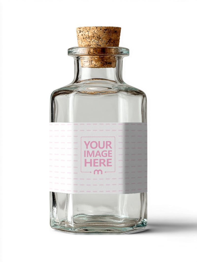 Glass Apothecary Bottle Label Mockup for Herbal Products preview image