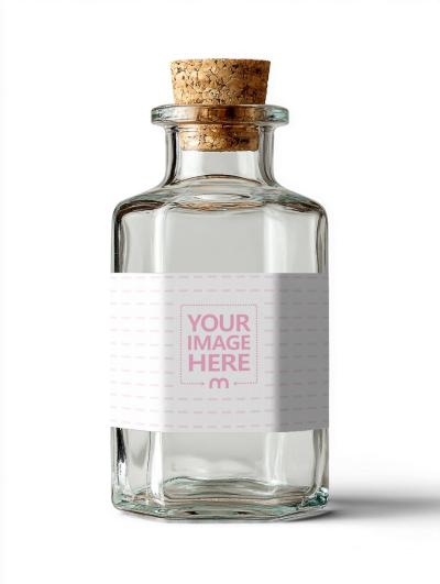 Glass Apothecary Bottle Label Mockup for Herbal Products