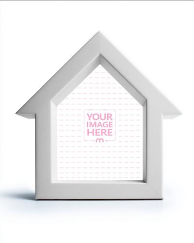 House-Shaped Photo Frame Mockup for Real Estate Business