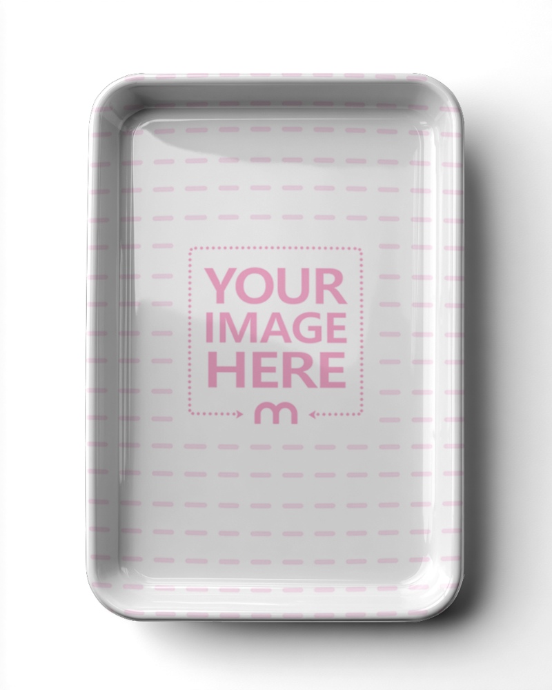 Top View Rectangular Food Tray Mockup for Catering Branding preview image