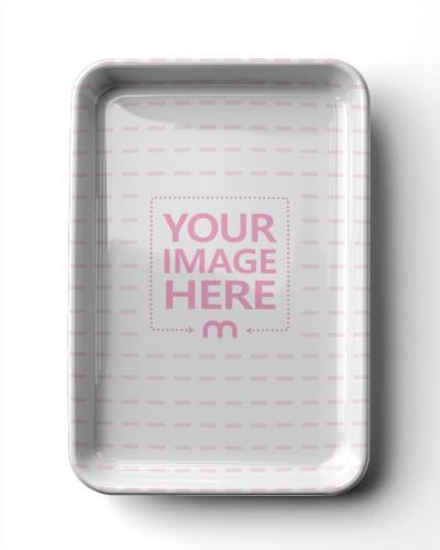 Top View Rectangular Food Tray Mockup for Catering Branding
