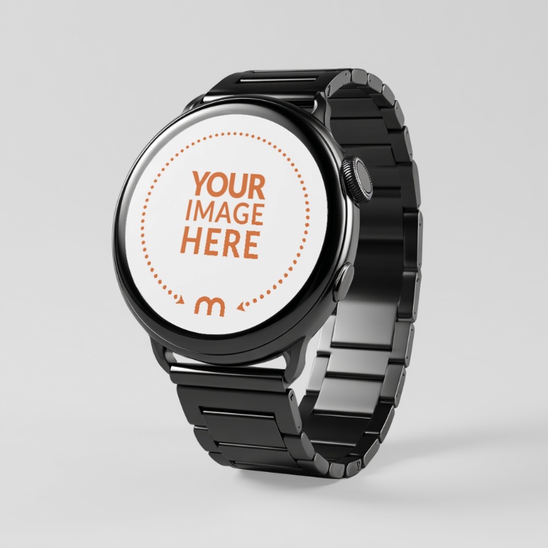 Mechanical Watch-Style Smartwatch Mockup for Wearable Tech preview image