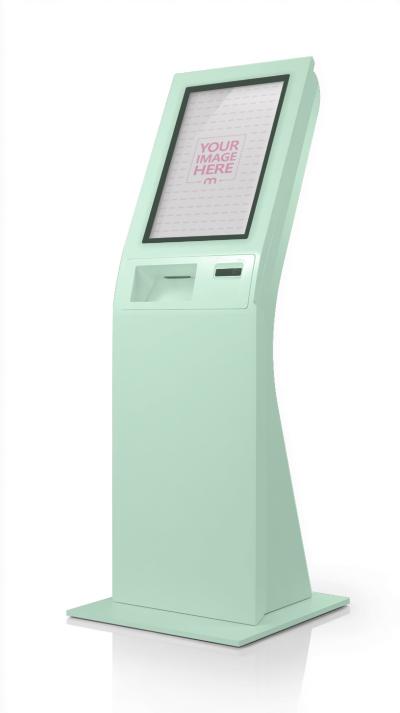 Touchscreen Kiosk Mockup for Retail Information Interface