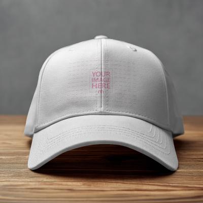 Baseball Cap Mockup on Wooden Surface for Sports Merchandise