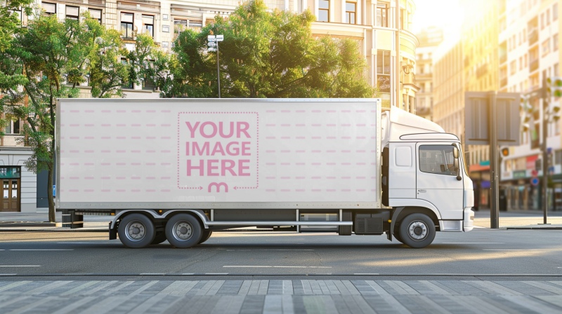 Semi-Truck Branding Mockup for Logistics Advertising preview image