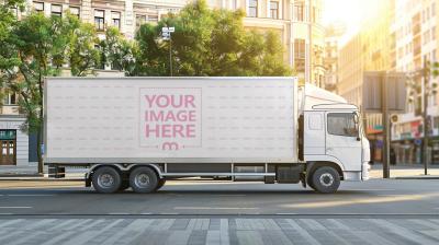 Semi-Truck Branding Mockup for Logistics Advertising
