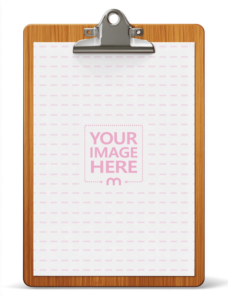Wooden Clipboard Mockup with Paper Sheet for Messages and Quotes preview image
