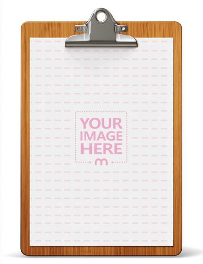 Wooden Clipboard Mockup with Paper Sheet for Messages and Quotes