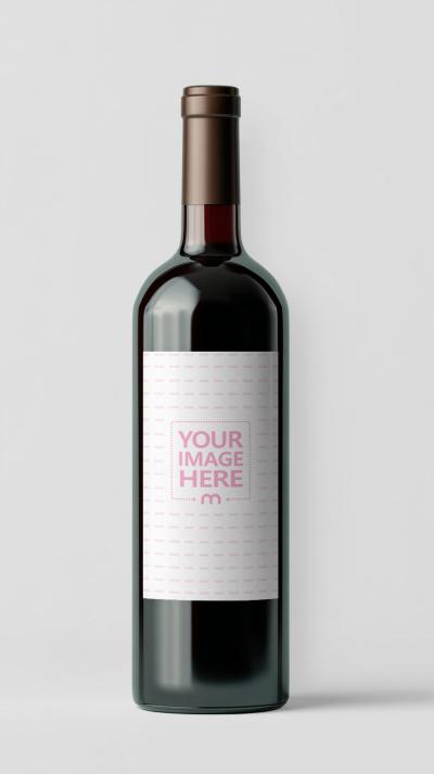 Wine Bottle Mockup in Isolated Background for Vineyard Branding