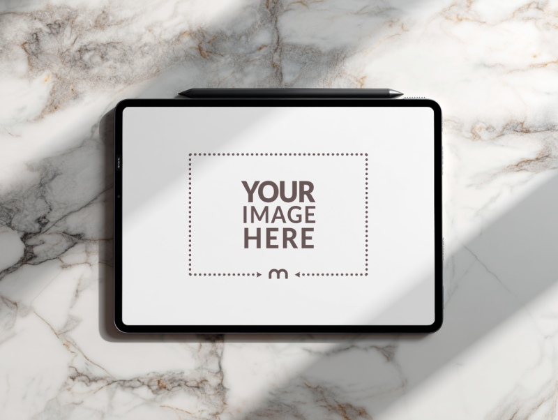 iPad Pro Top View Mockup for Tech Branding preview image