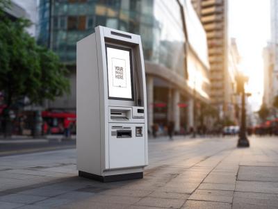 ATM Machine Mockup for Banking Interface Screen