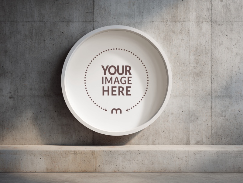 Circular Frame Mockup for Minimalist Home Decor Wall preview image