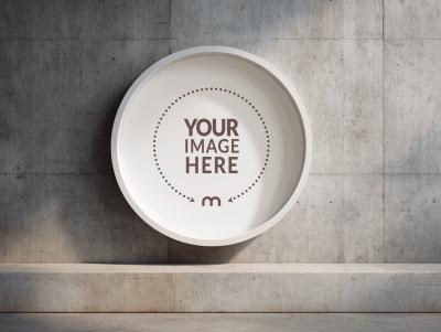 Circular Frame Mockup for Minimalist Home Decor Wall