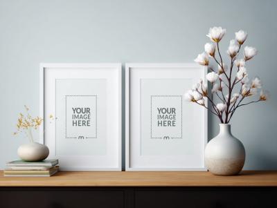 Double Photo Frame Mockup for Wedding Memories Display