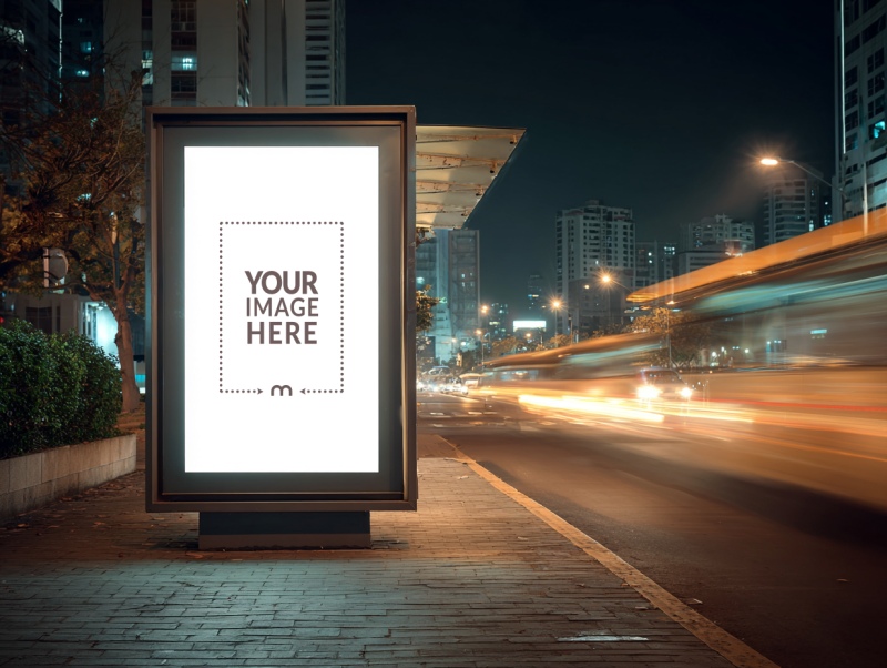 Outdoor LED Billboard Mockup for Night Street Ads preview image