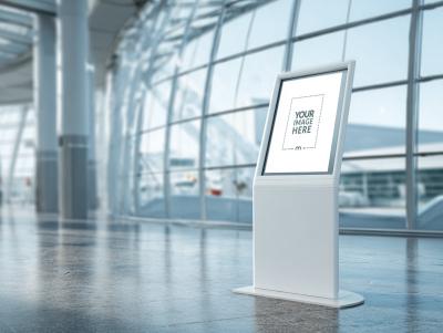 Touchscreen Kiosk Mockup for Retail Store Promotions