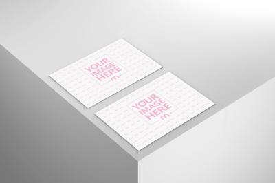 Front and Back View Of Business card Mockup on Neutral Background