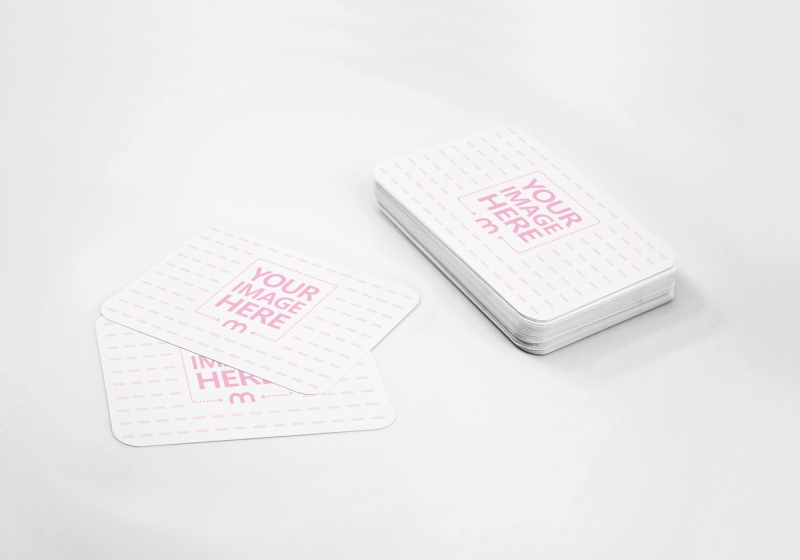 Stack of Business Cards Mockup in White Background preview image