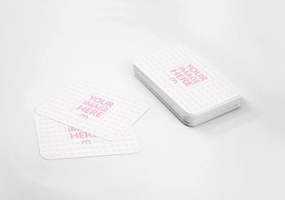Stack of Business Cards Mockup in White Background