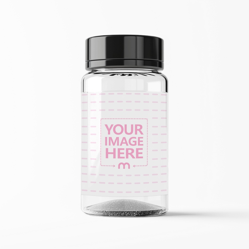 Transparent Plastic Jar Label Mockup for Skincare Packaging preview image