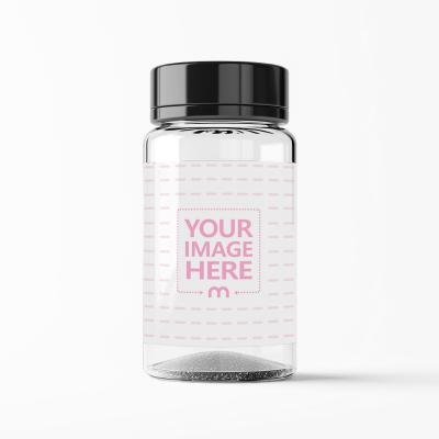 Transparent Plastic Jar Label Mockup for Skincare Packaging