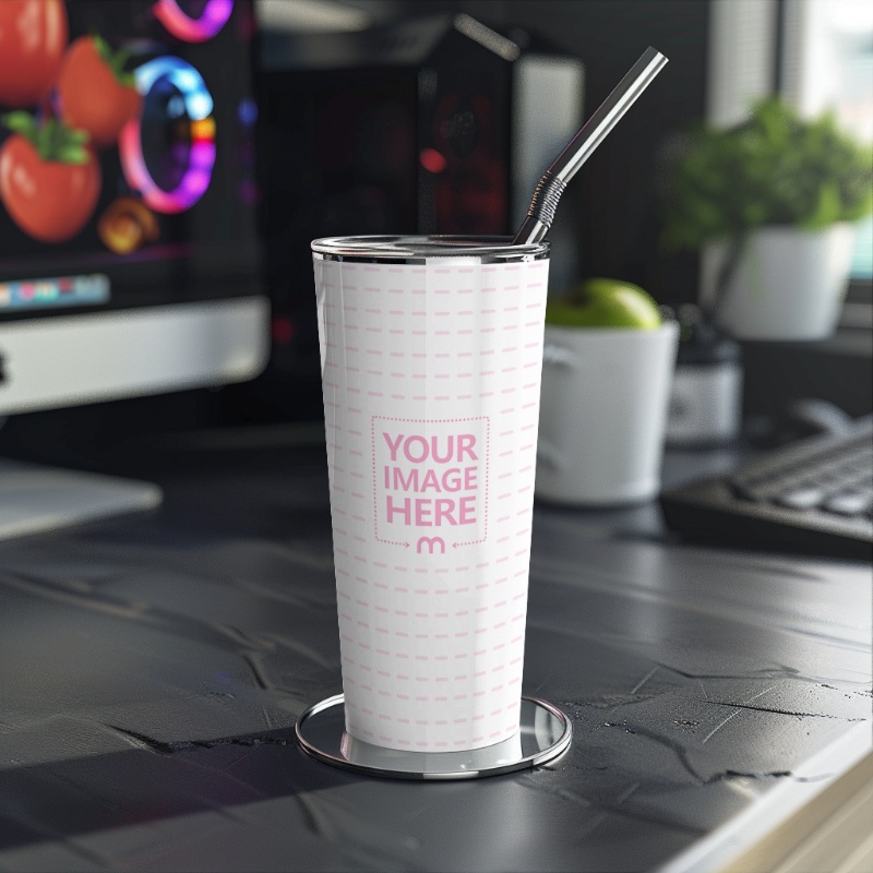 Slim Tumbler Mockup for Custom Drinkware Branding preview image