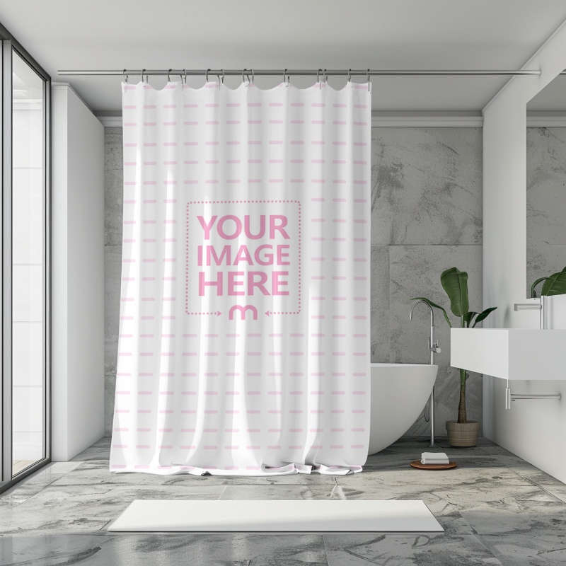 Bathroom Curtain Mockup for Home Interior Décor preview image