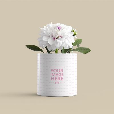 Flower Tub Label Mockup for Seasonal Bouquet Promotions