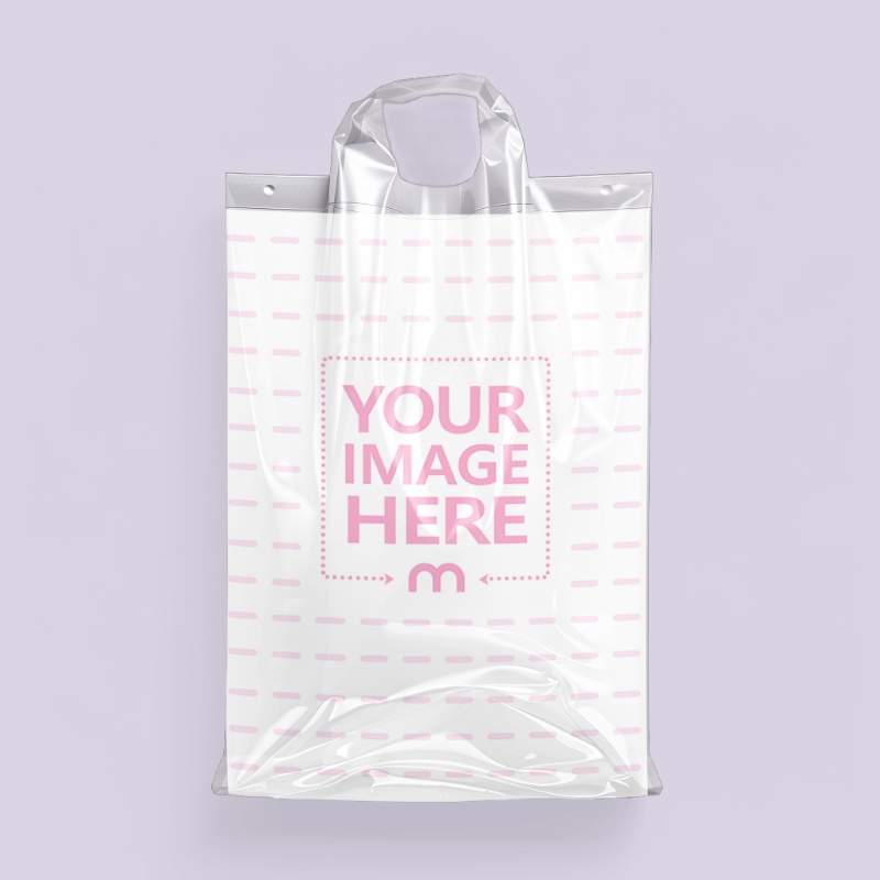 Plastic Carry Bag Mockup for Event Branded Merchandise preview image
