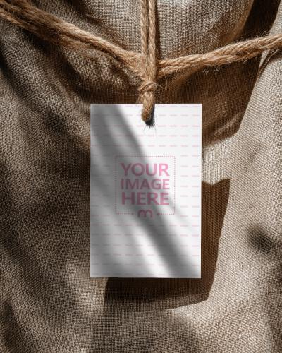 Tag Mockup on Twine for Rustic Decor and Gift Shop Displays