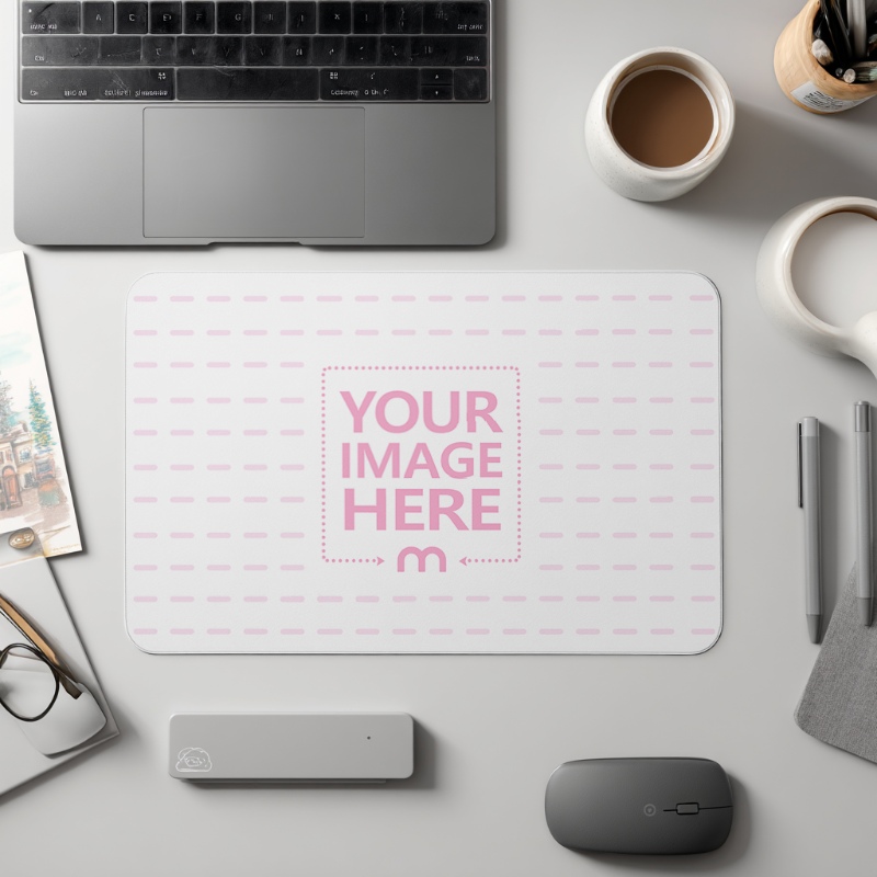Top View Mouse Pad Mockup for Workspace & Gaming Accessories preview image
