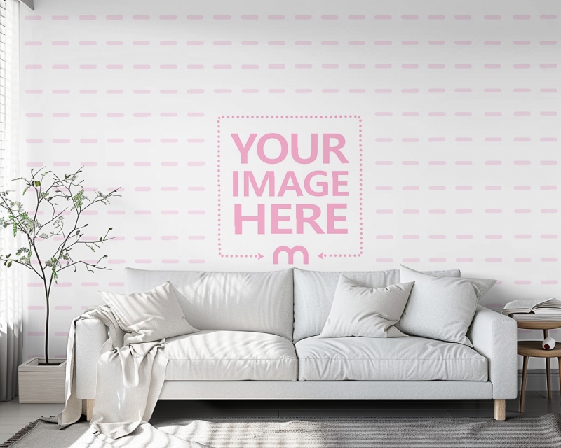 Living Room Sofa Scene Mockup for Wall Art and Interior Designs preview image