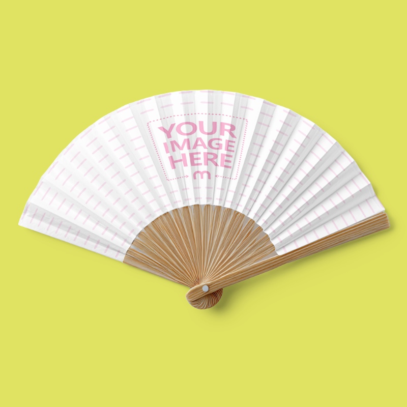 Folding Hand Fan Mockup for Cultural Events Branding preview image