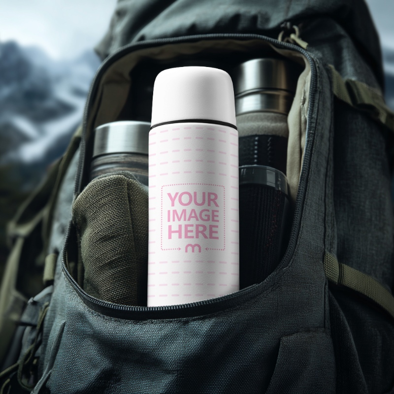 Thermos Flask Mockup for Outdoor Gear and Beverage Products preview image