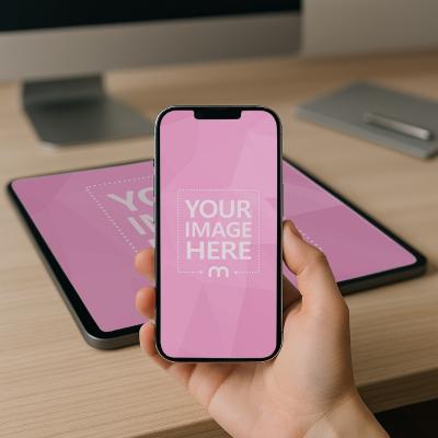 iPhone and iPad Mockup in Hand for Ad Campaigns