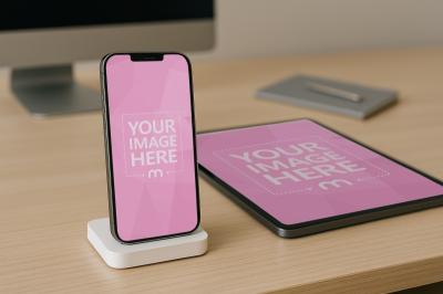 iPhone and iPad Mockup Side by Side for Tech Showcase