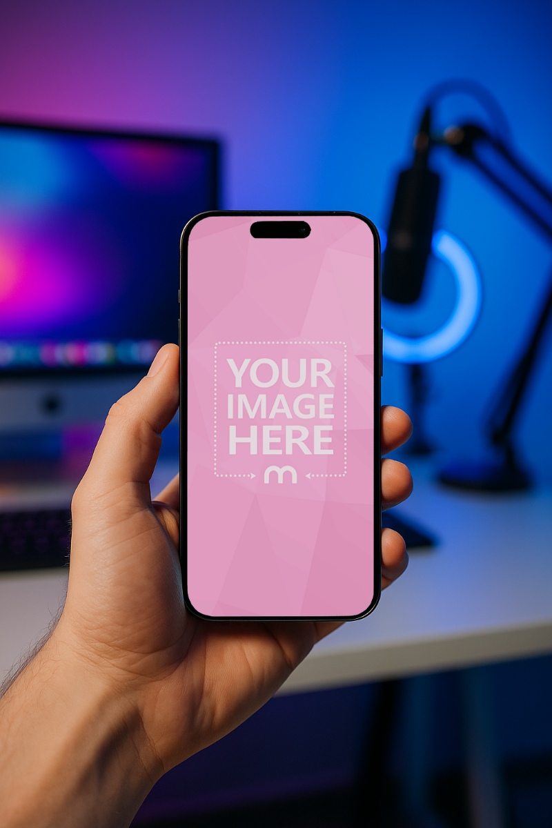 iPhone Mockup in Hand for Vlogging and Social Media preview image