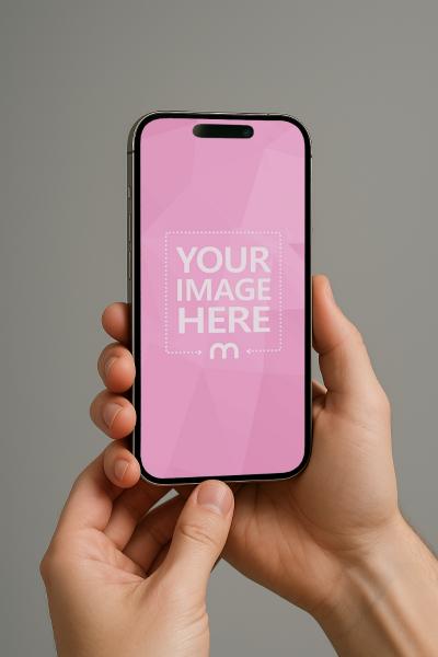 iPhone Mockup in Hand for Photo and Ad Review