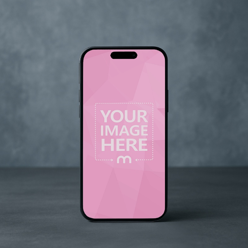 iPhone 16 Mockup in Studio Background for UI Presentation preview image