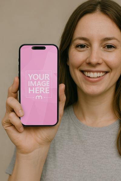 iPhone Mockup Shown by Woman for Lifestyle Branding