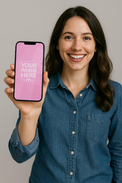 iPhone Mockup in Hand of Woman for Casual App Ads