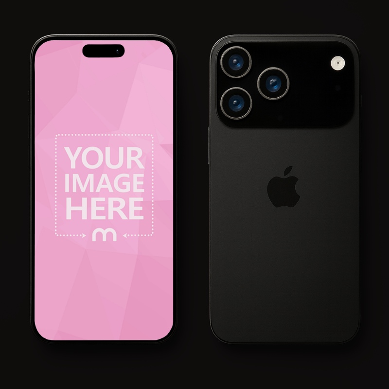 Black iPhone 17 Mockup – Sleek Modern Smartphone Template preview image
