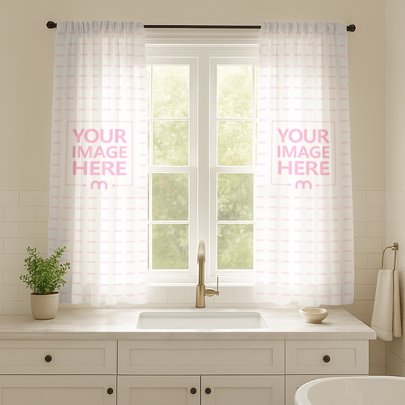 Kitchen Curtains Mockup in Modern Interior with Home Elements preview image